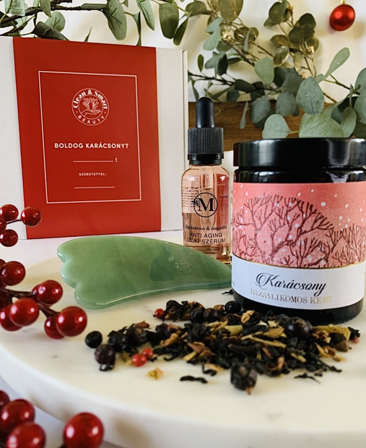 Karácsonyi ajándékcsomag - Anti-aging Gua sha kővel